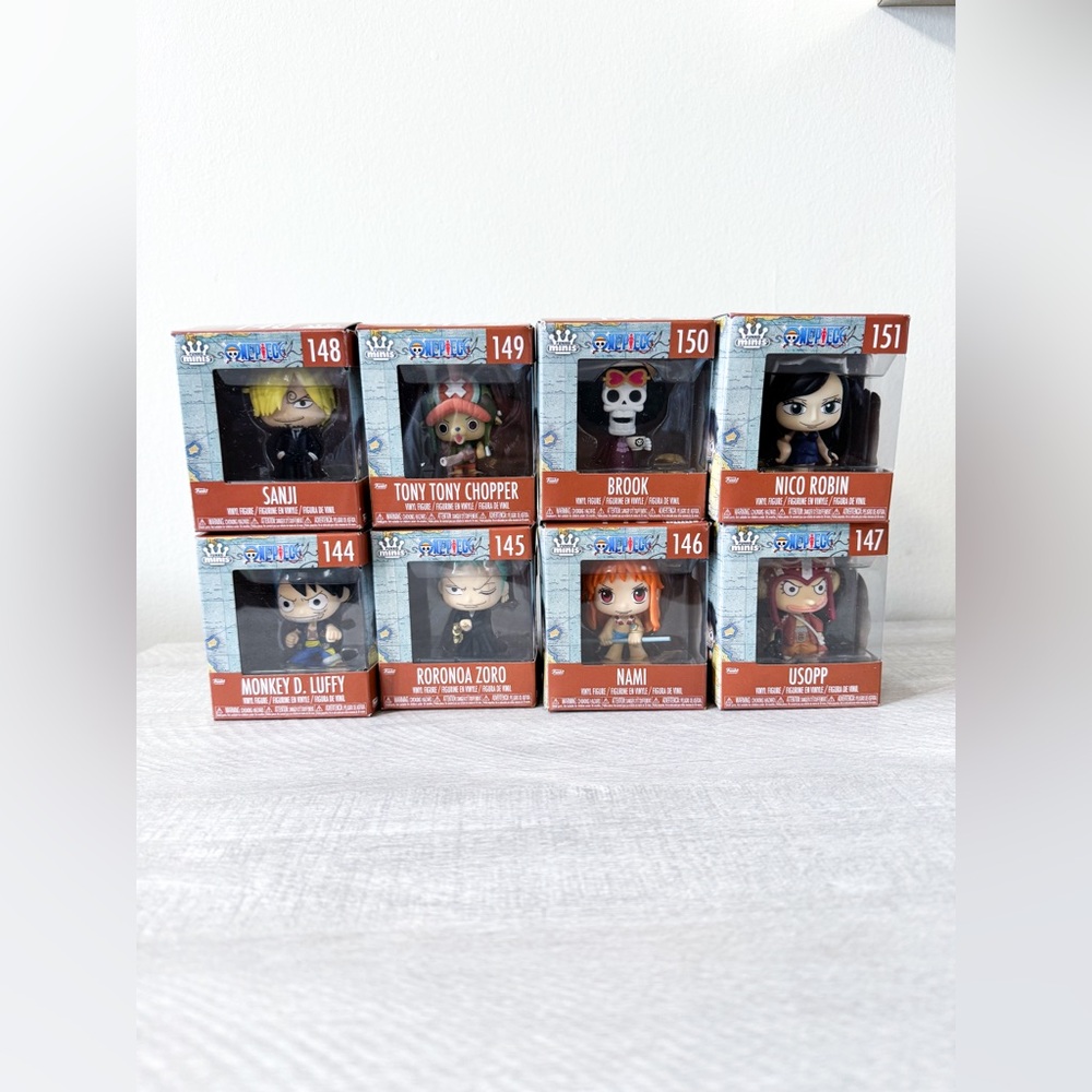 One Piece Funko Pop Mini Complete set of 8 bundle 144-151